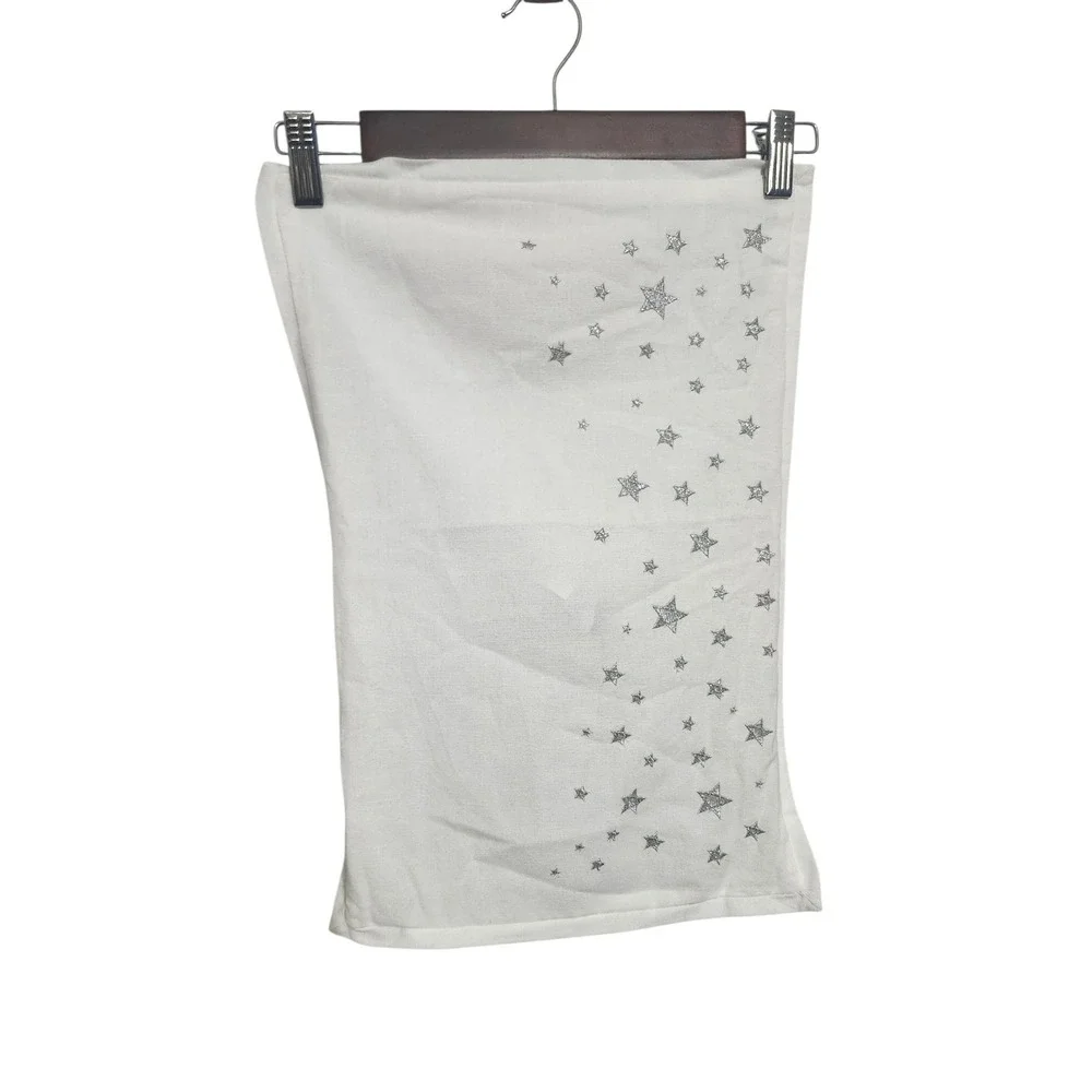 Restoration Hardware RH Baby & Child White Silver Metallic Embroidered Star Sham